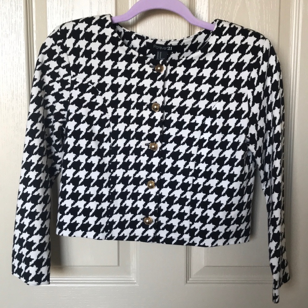 Forever 21 Houndstooth button up sweater